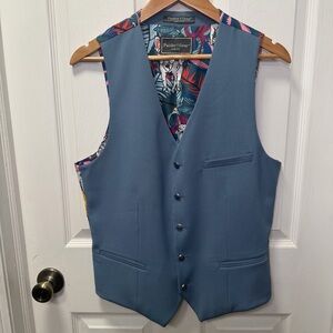 Paisley & Gray Men’s Slim Fit Suit Vest, French Bulldog, Large